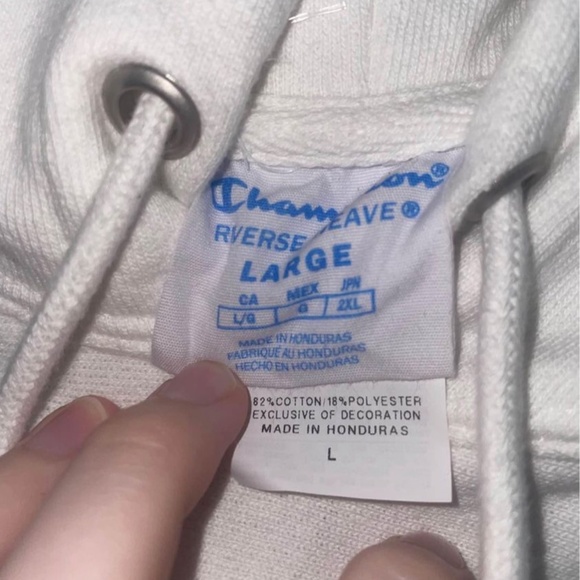 Unisex white Champion sweatshirt - Picture 3 of 3